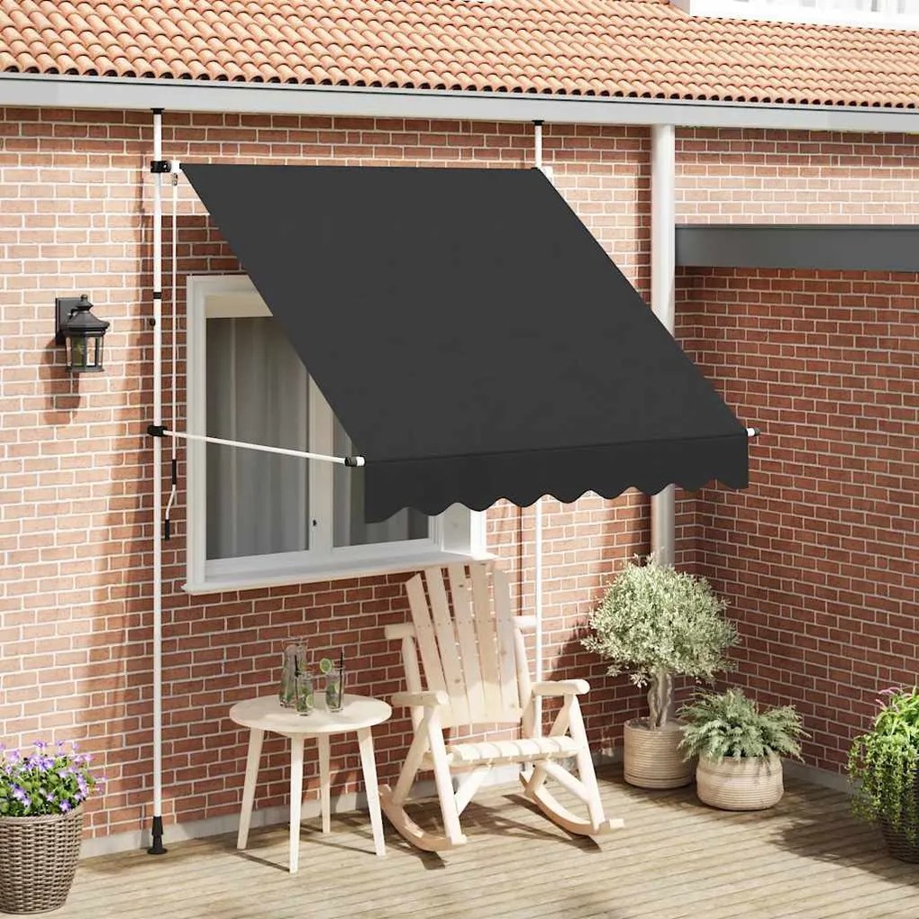 vidaXL Toldo retrátil manual 200 cm antracite
