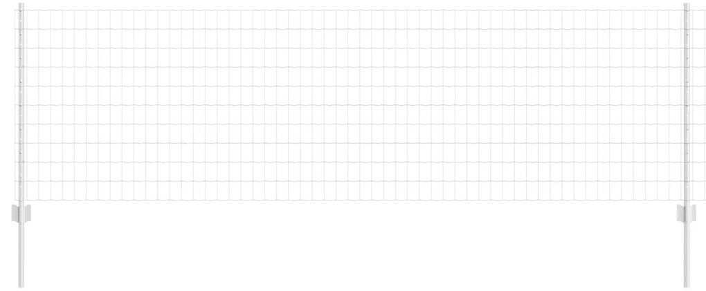 vidaXL Cerca e Poste Prateado 0,8 x 10 m Aço