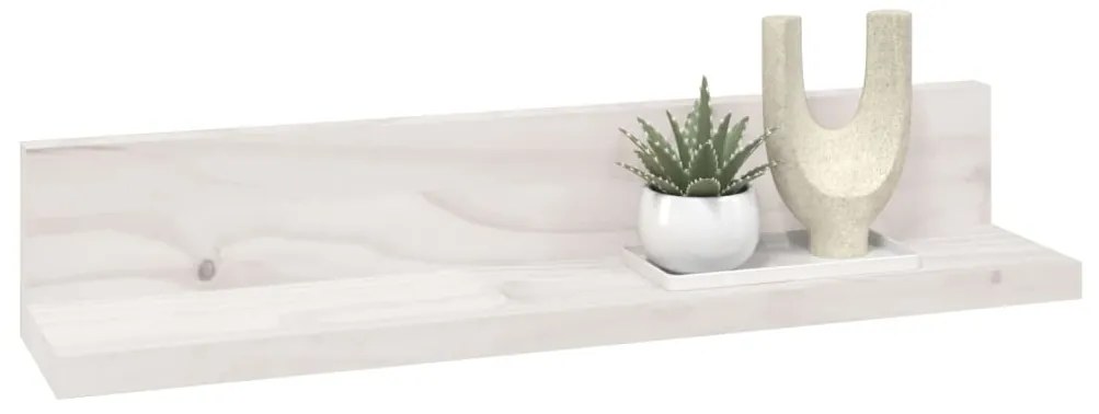 Prateleiras de parede 2 pcs 50x11x9 cm pinho maciço branco