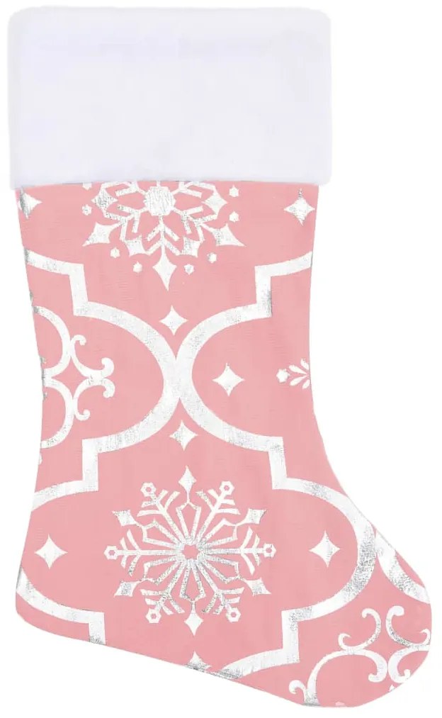 Saia de árvore de Natal luxuosa 90 cm com meia tecido rosa