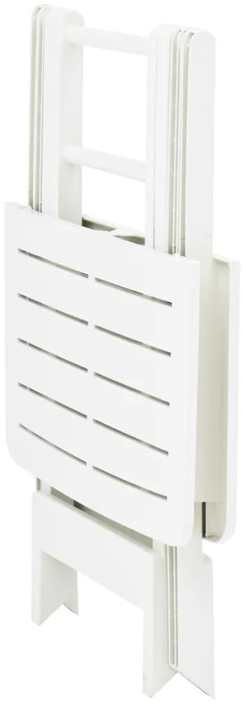 Mesa de jardim dobrável 79x72x70 cm plástico branco