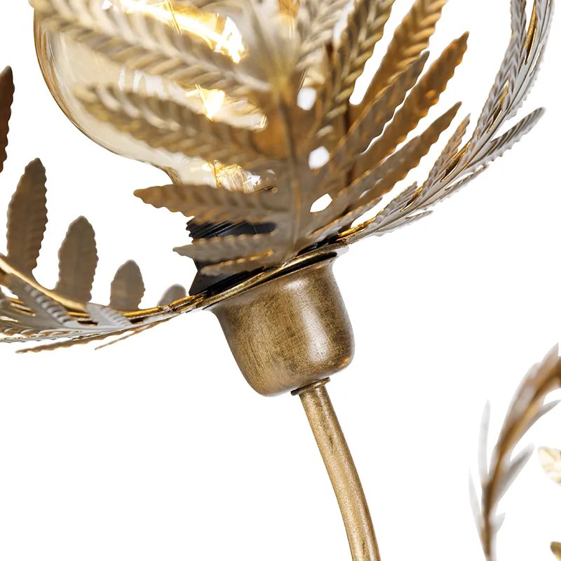 Candeeiro de Pé Vintage Dourado 182cm 3 Luzes - Botanica Retro