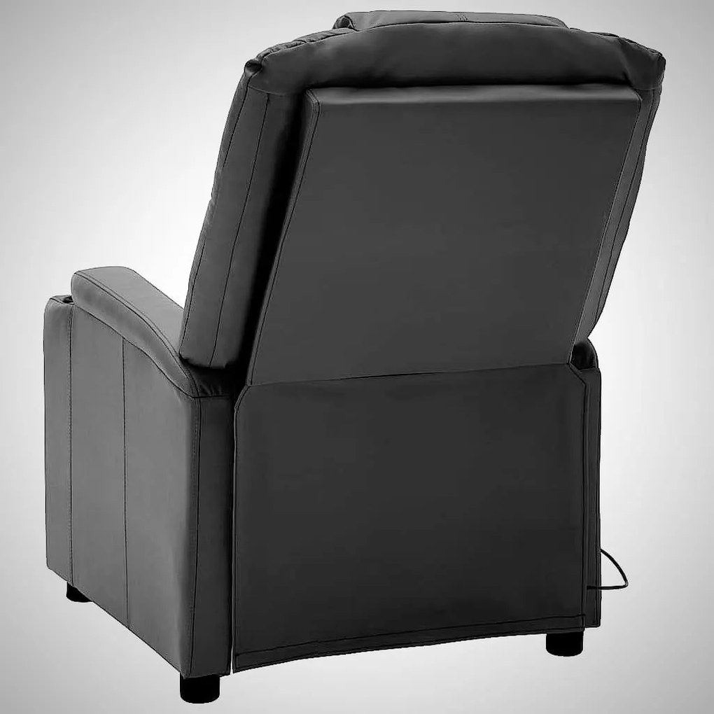Poltrona Kaila de Massagens Reclinável em Couro Artificial - Cinzento