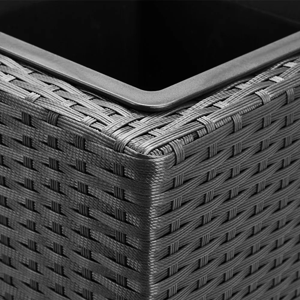 Vaso de flores Polyrattan 83x30,5x60cm Preto