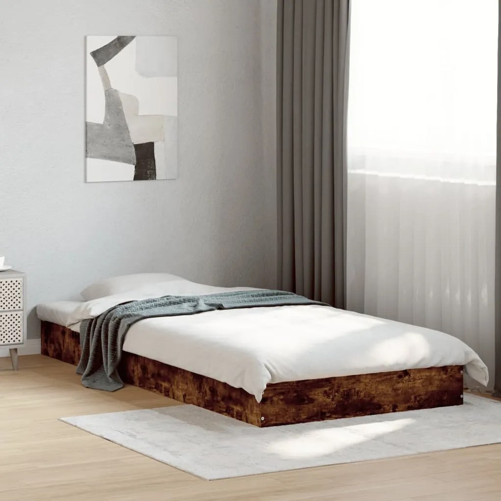 Estrutura cama s/ colchão derivados de madeira carvalho fumado