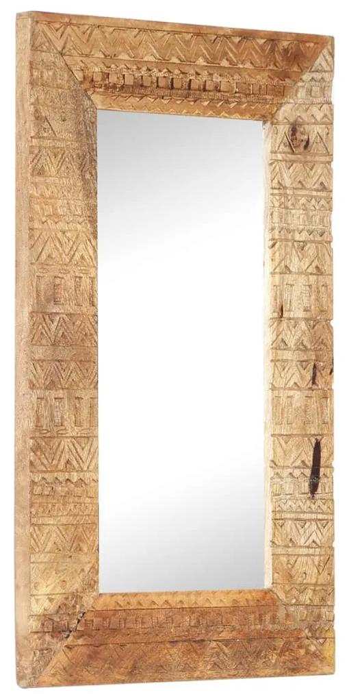 Espelho esculpido à mão 80x50x11 cm madeira de mangueira maciça