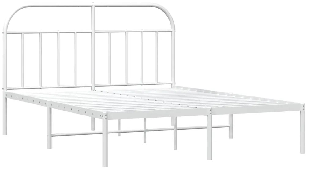 Estrutura de cama com cabeceira 183x213 cm metal branco