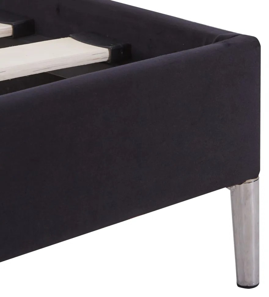 Estrutura de cama 90x200 cm tecido preto