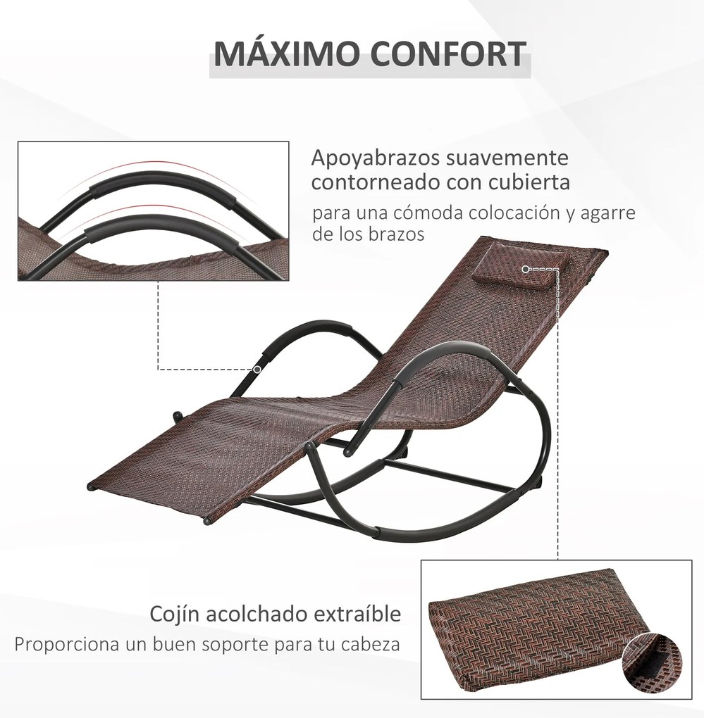 Espreguiçadeira de Exterior com Apoio para os Braços e Efeito de Vime