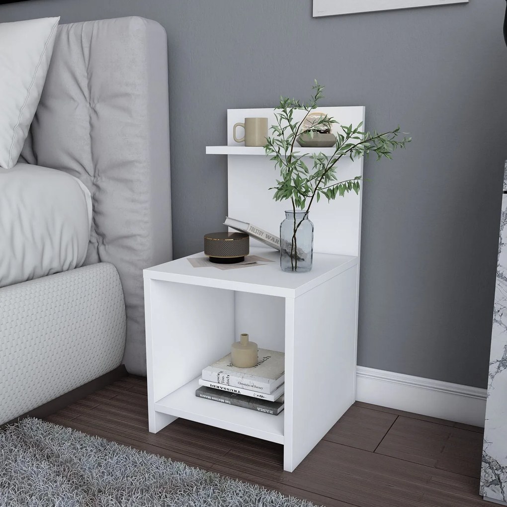 Mesa de Cabeceira Ullman – Branco – 35,6 x 37,4 x 72 cm