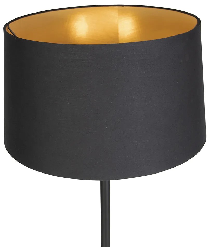 Candeeiro de pé inteligente preto com abajur preto 45 cm incl. Wifi A60 - Simplo