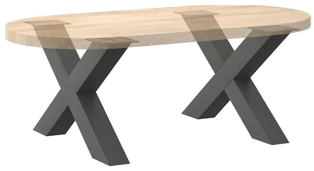 Pés para mesa de centro em formato de X, 2 peças, antracite, 70x (42-4
