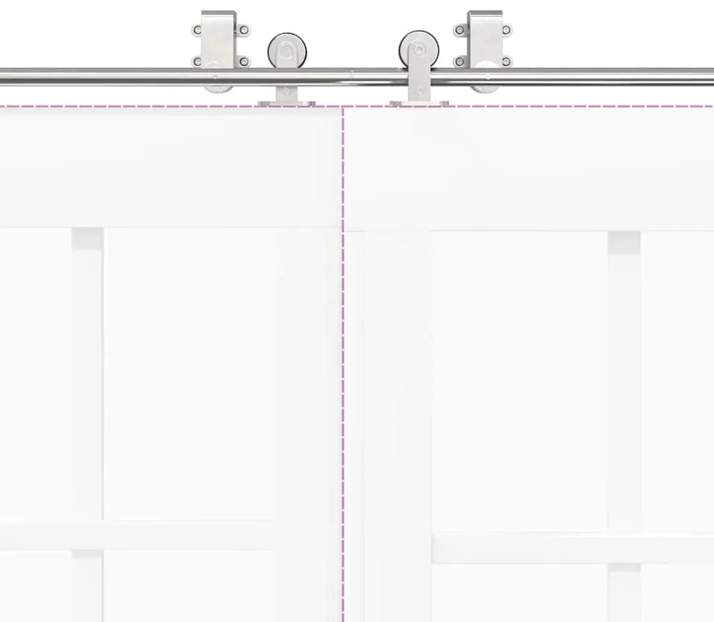 Kit ferragens p/ porta deslizante 400cm aço inoxidável prateado