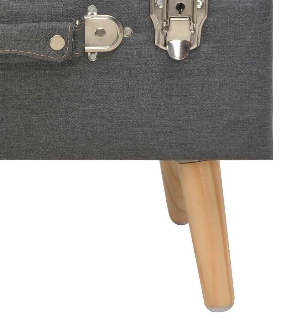 Banco de arrumação 40 cm tecido cinzento-escuro