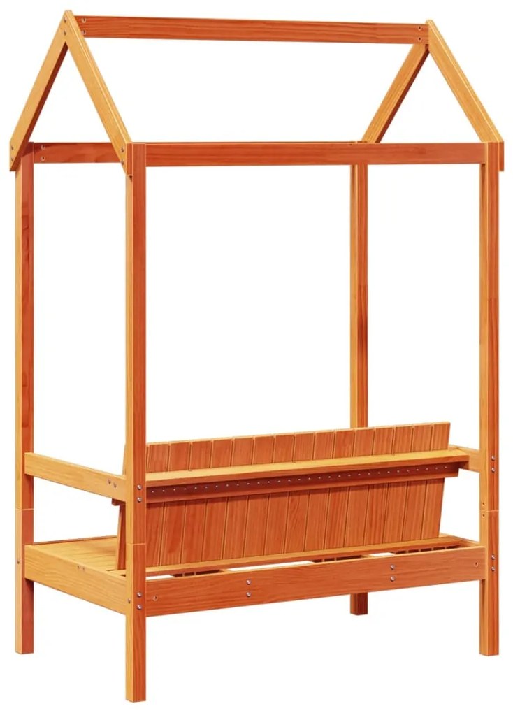 Banco com telhado 117,5x70x176,5 cm pinho maciço castanho-mel