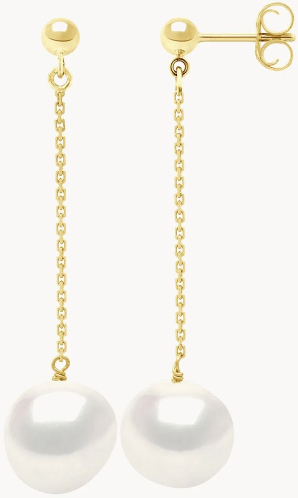 Brincos em ouro amarelo artesanais com pérolas Danielle