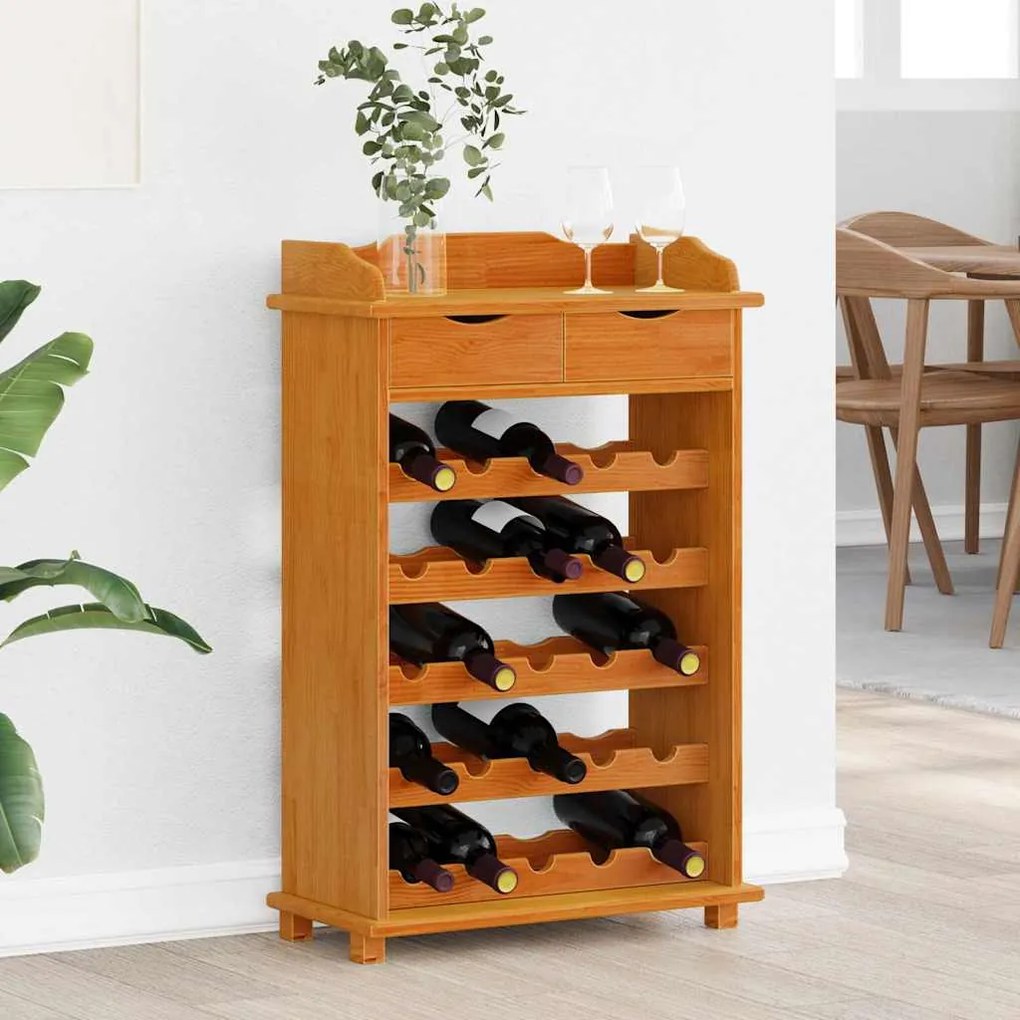 vidaXL Escorredor de Vinho Castanho 58 x 28 x 90 cm