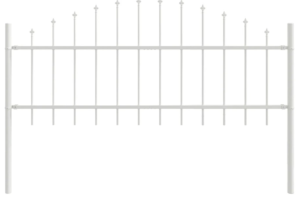 Cerca de Jardim vidaXL com Topo Arqueado Branca 13,6x0,75 m em Aço