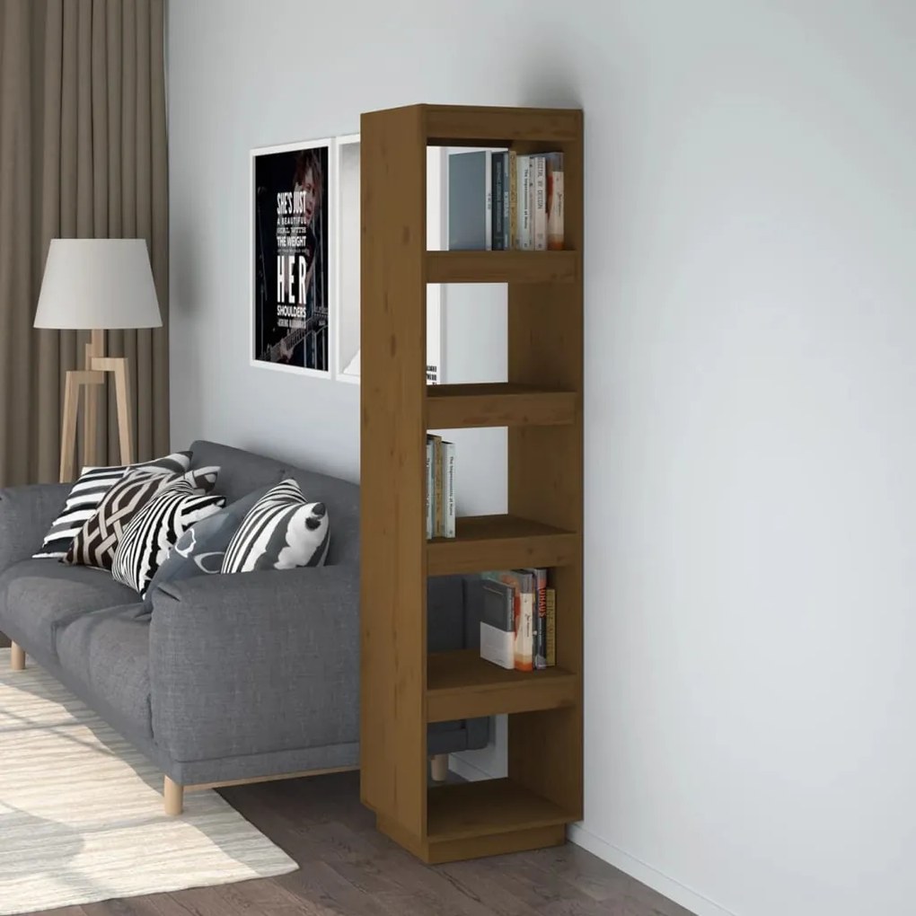 vidaXL Estante/divisória 40x35x167 cm pinho maciço castanho mel
