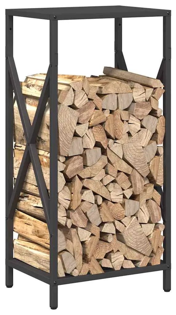 Suporte para lenha 34x25x70 cm aço laminado a frio preto