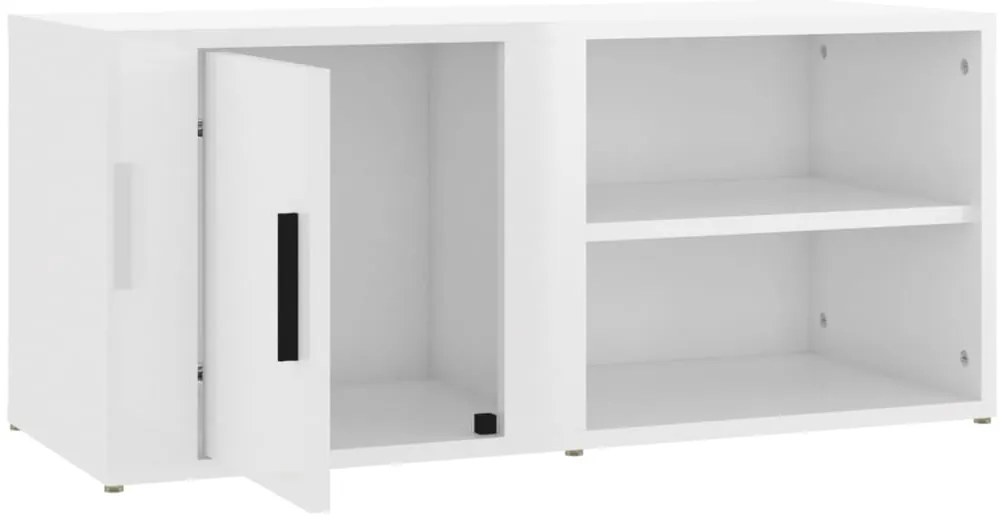 Móvel de TV 80x31,5x36 cm derivados de madeira branco brilhante