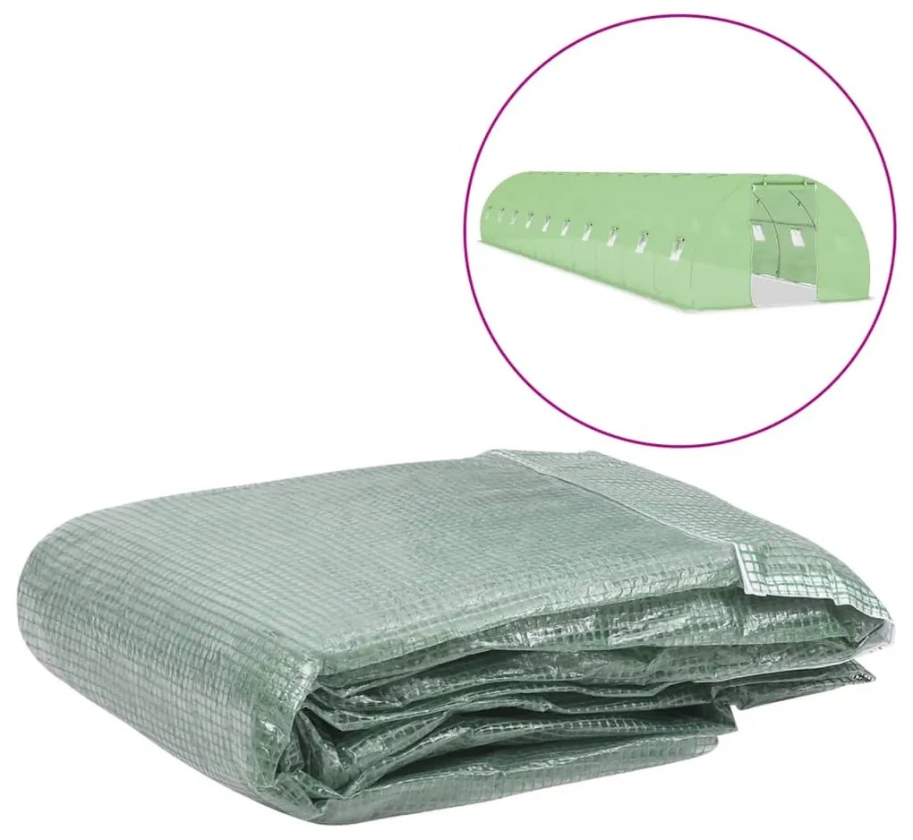 vidaXL Cobertura de substituição p/ estufas 45 m² 300x1500x200cm verde