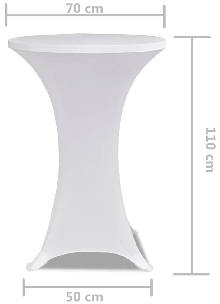 Toalha de Mesa elástica Ø70, Branca / 2 peças
