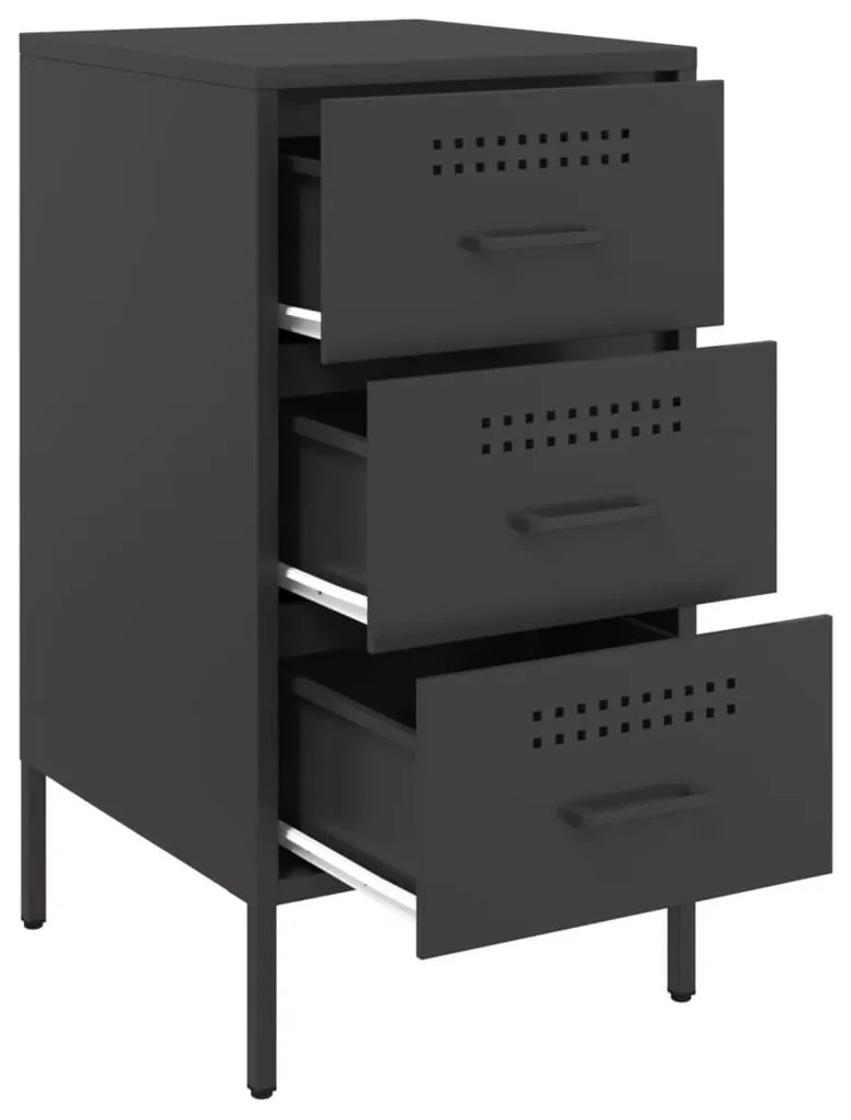 Mesa de cabeceira 36x39x68 cm aço preto