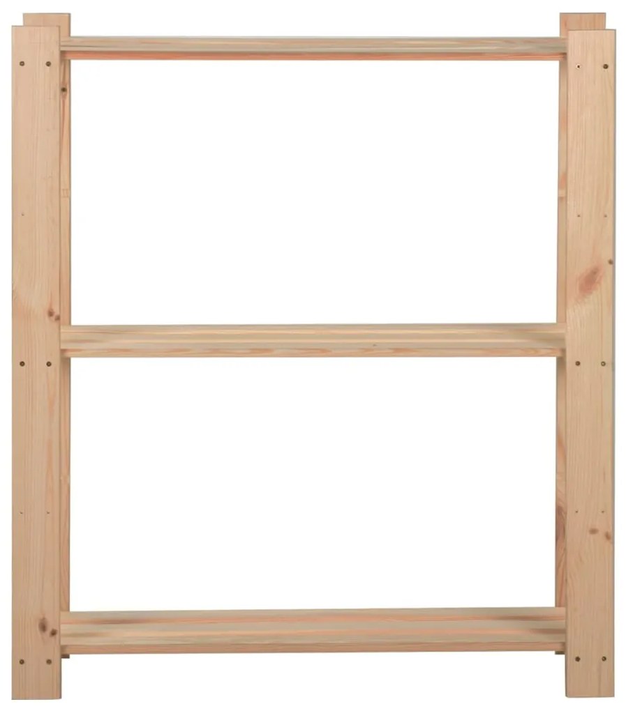 Unidade arrumação 3 prateleiras 80x28,5x90 cm pinho maciço
