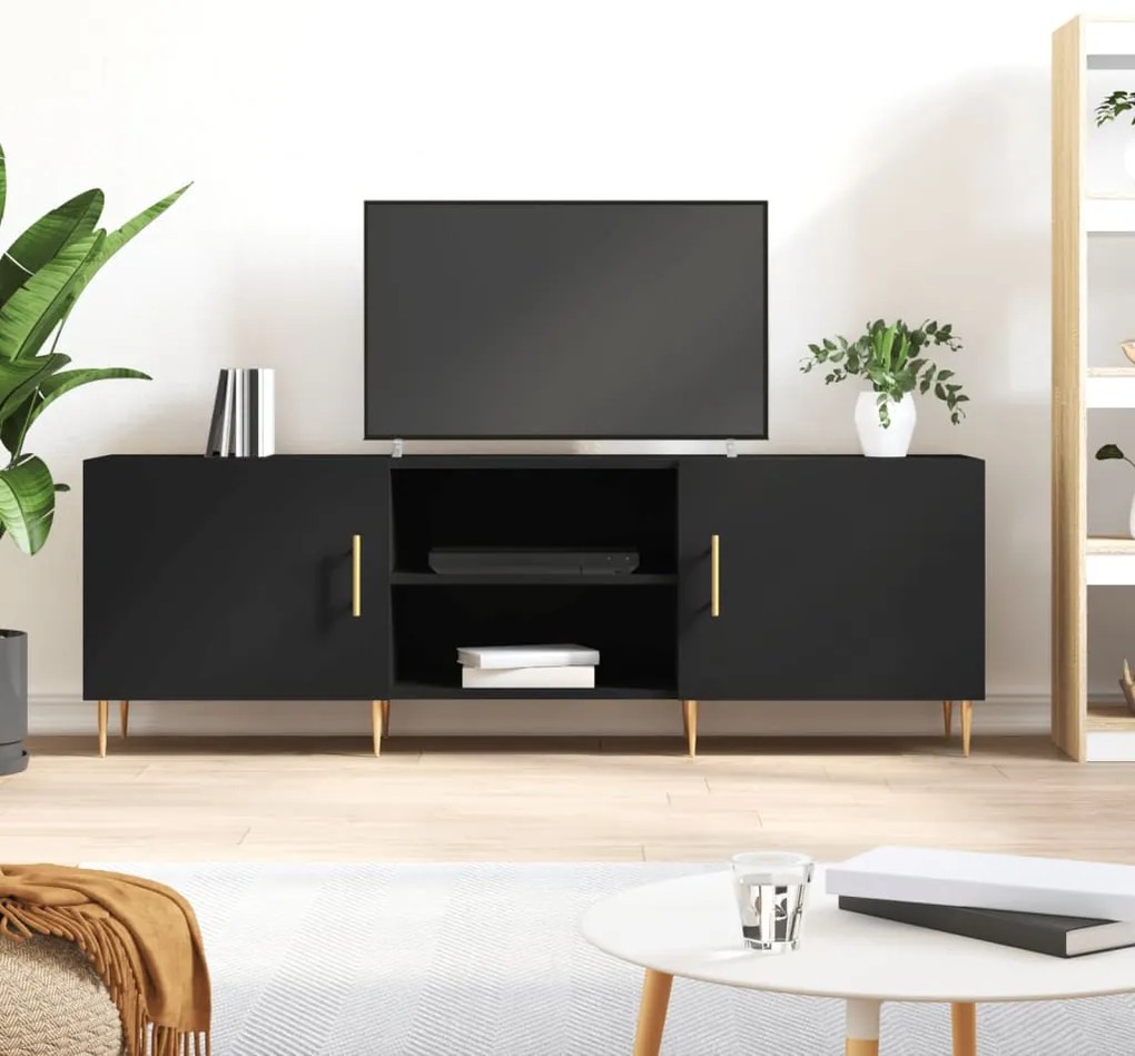 Móvel para TV 150x30x50 cm derivados de madeira preto