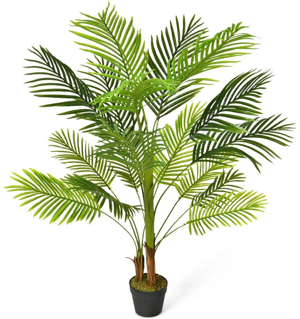 Planta Artificial 1,3 m Palmeira Fenix Falsa Artificial com Pote para Decoração de Escritório Presente Verde para Sala de Estar