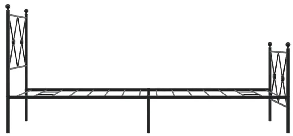 Estrutura de cama com cabeceira e pés 80x200 cm metal preto