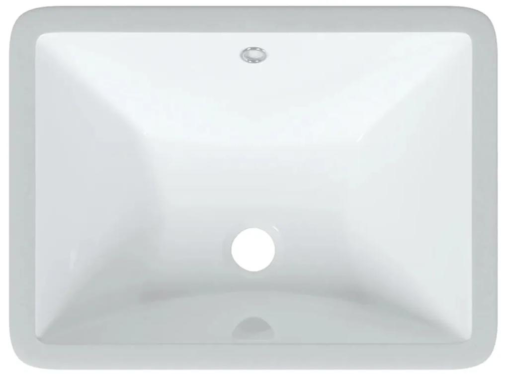 Lavatório casa de banho retangular 47,5x35x19,5 cerâmica branco