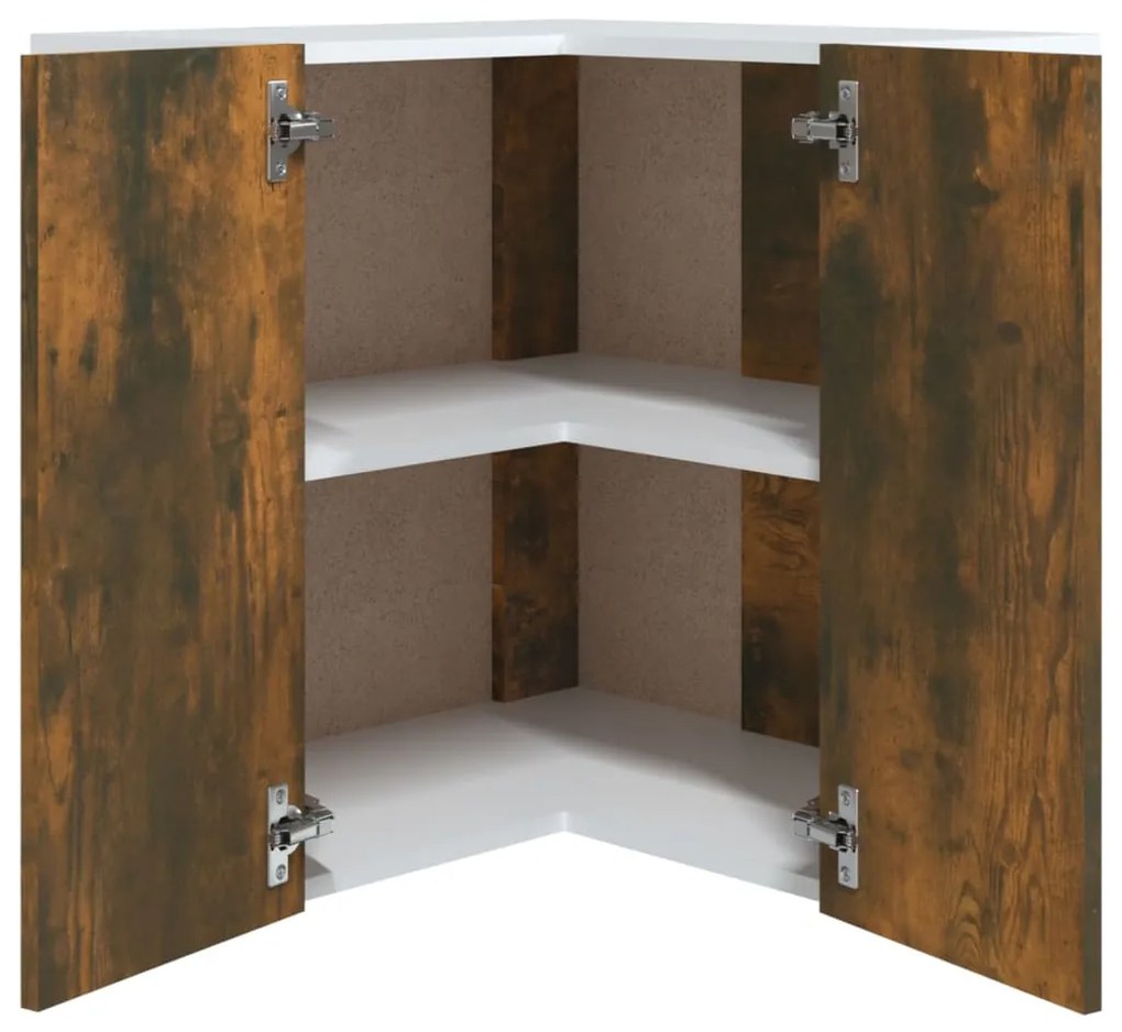 Armário canto suspenso “Lyon” derivados madeira carvalho fumado