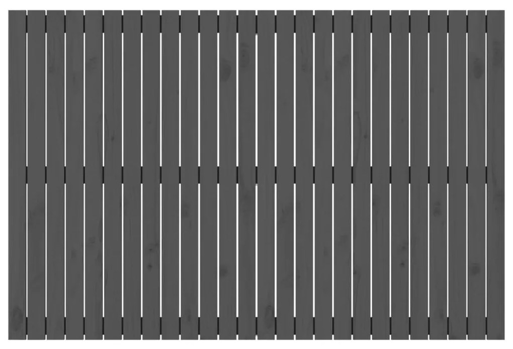 Cabeceira de parede 166x3x110 cm madeira de pinho maciça cinza