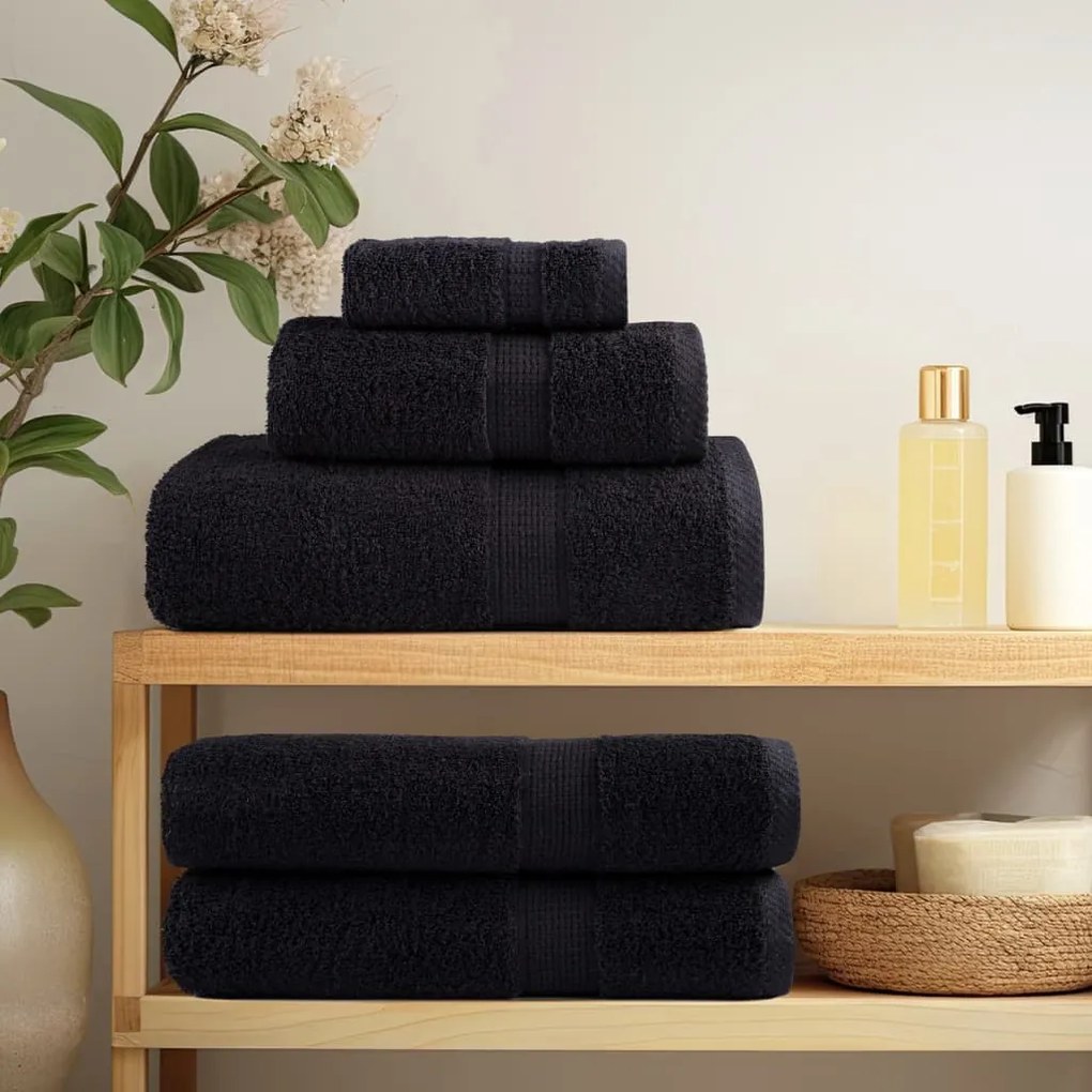 Toalhas de sauna premium SOLUND 10 pcs 80x200 cm 600 gsm preto