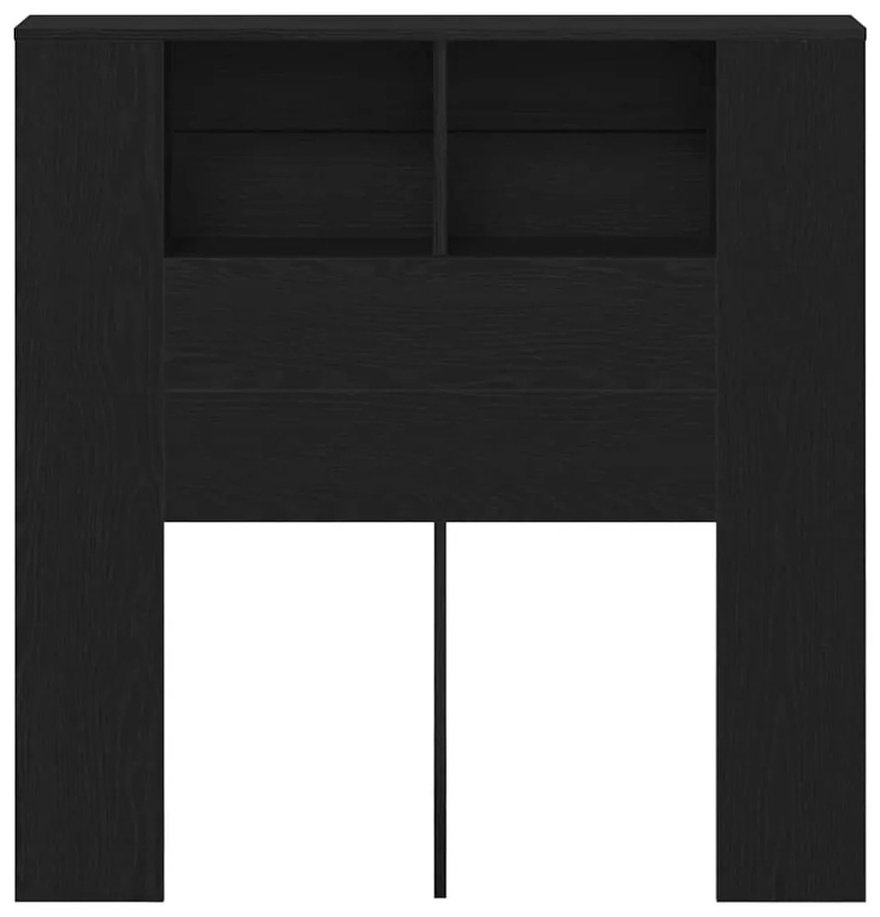 Cabeceira Armário vidaXL Preto Carvalho 100x19x104,5 cm Feita de Madei
