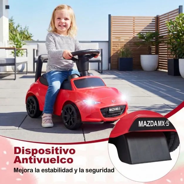 Carro de empurrar para crianças – Brinquedo deslizante com design de apoio no chão e espaço de arrumação – Carro para sentar e deslizar para trás – Ve