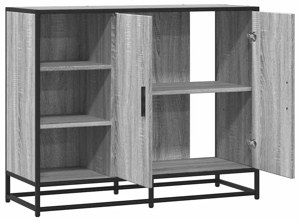 Aparador 92x35x76 cm derivados de madeira cinzento sonoma