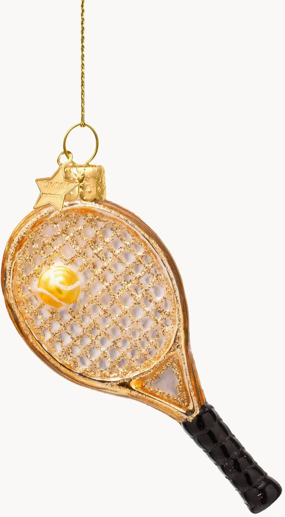 Ornamento de Natal artesanal Tennis Racket