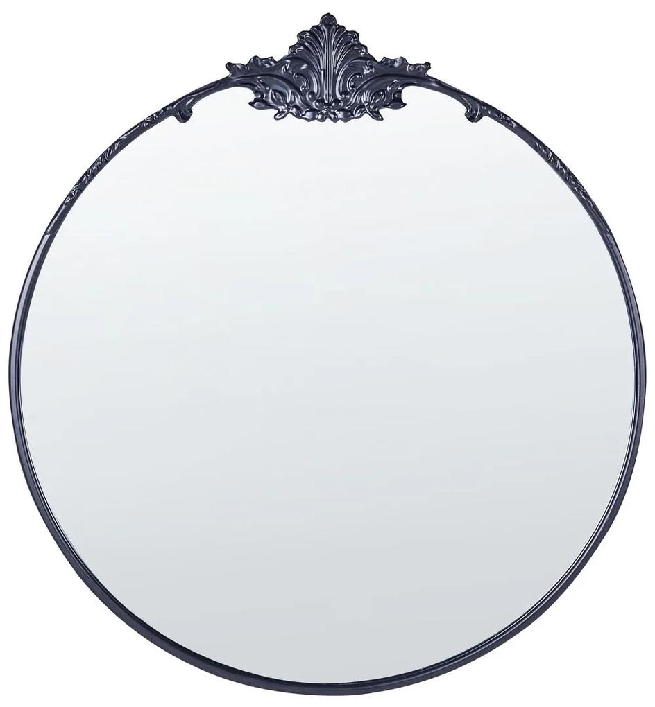 Espelho redondo de parede em metal preto ⌀ 67 cm SOMMANT Beliani