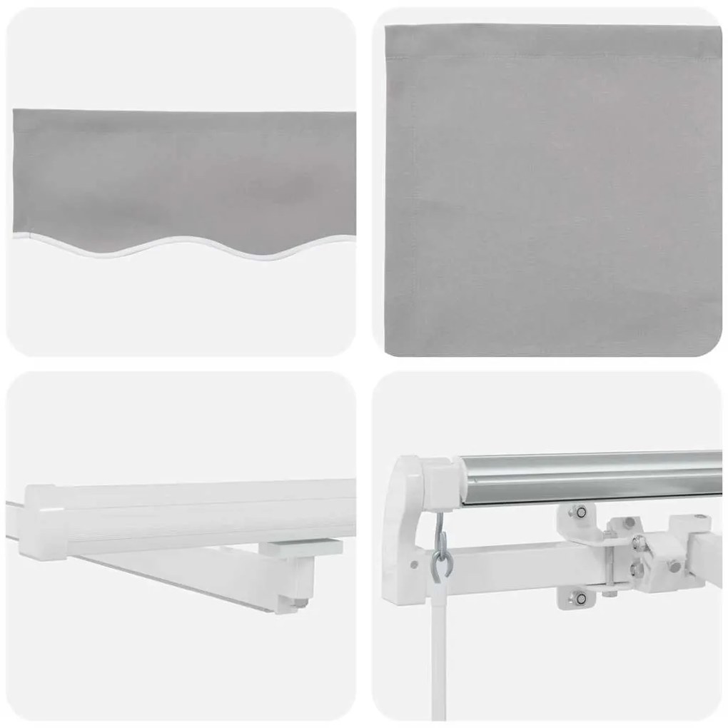 Toldo Cinza Claro Cinzento-claro 300 x 250 cm Cinzento-claro