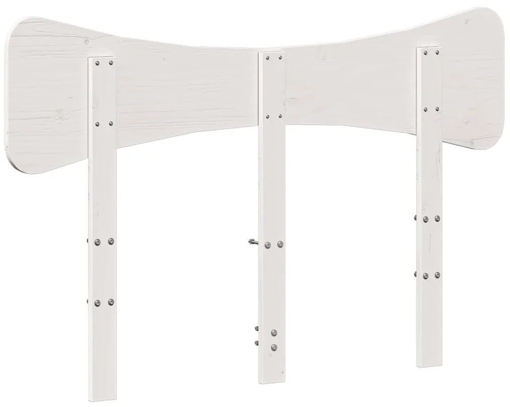 Cabeceira 135 cm madeira de pinho maciça branco