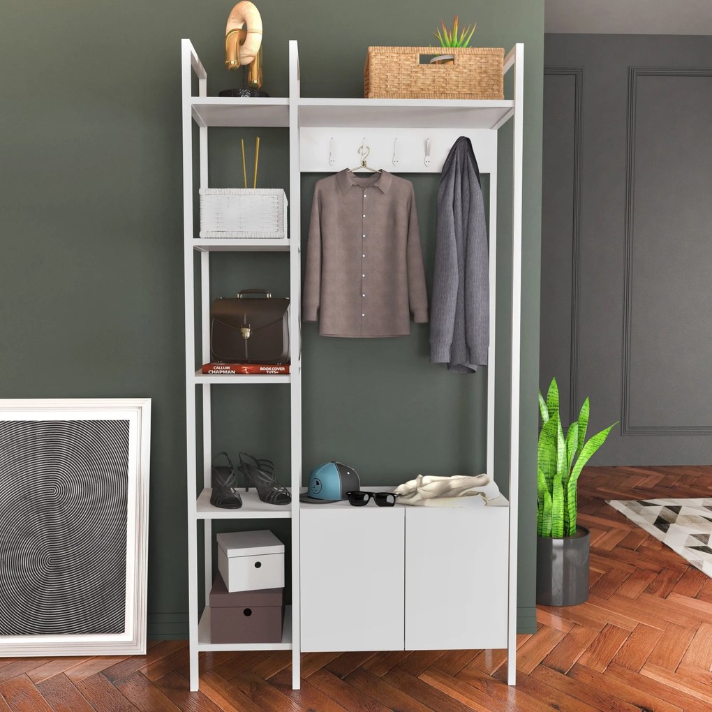 Hall Stand Doga – Branco – 90x35x175 cm