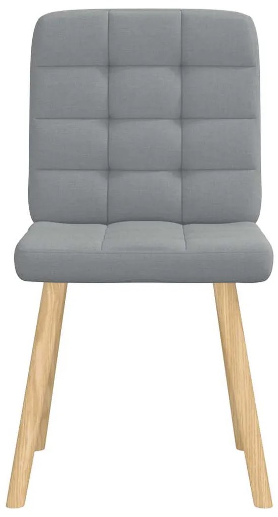 Cadeiras de jantar 2 pcs tecido cinzento-claro