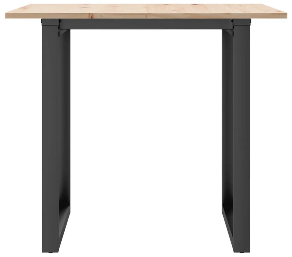 Mesa de jantar estrutura em O 80x80x75 cm pinho e aço