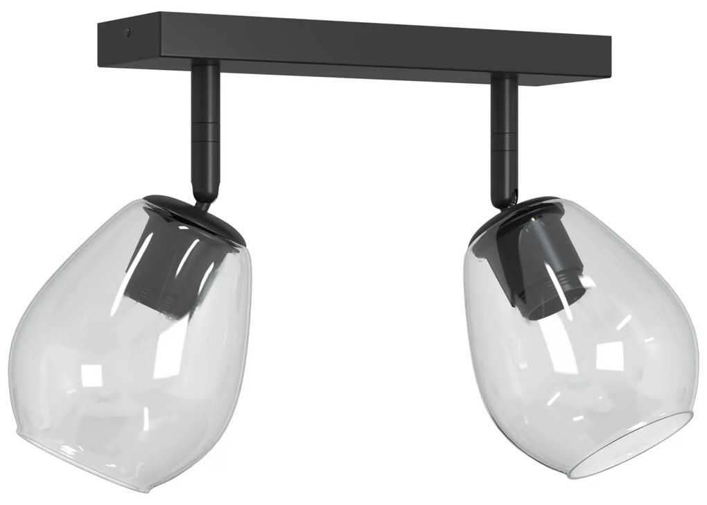 Luzes de teto com cúpula de vidro ajustável Antracite E27