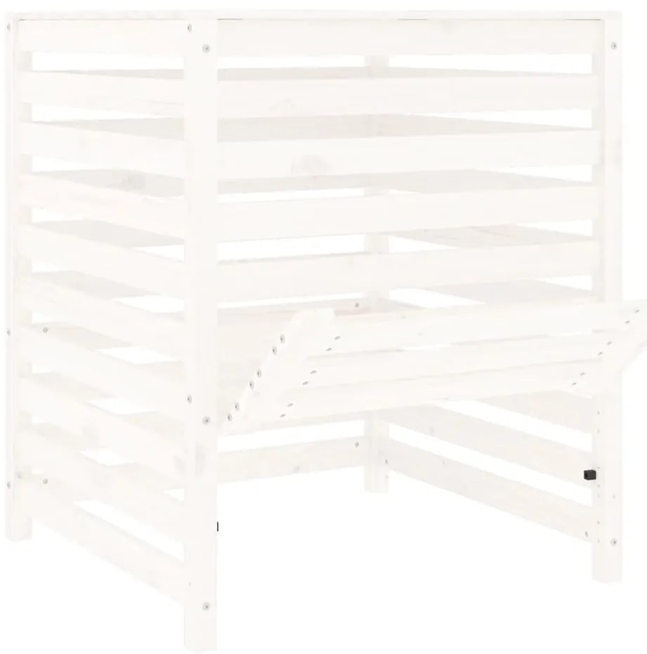 Caixote de compostagem 82,5x82,5x99,5cm pinho maciço branco