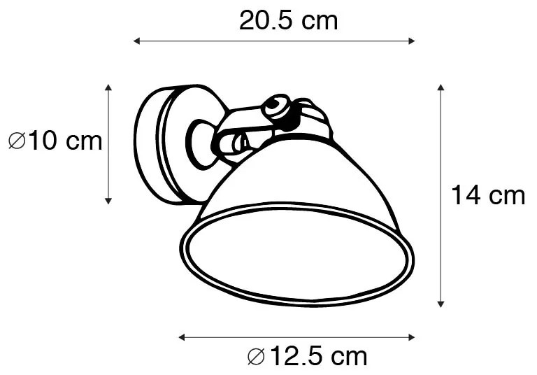 Aplique Industrial Preto com Dourado Ajustável - Liko