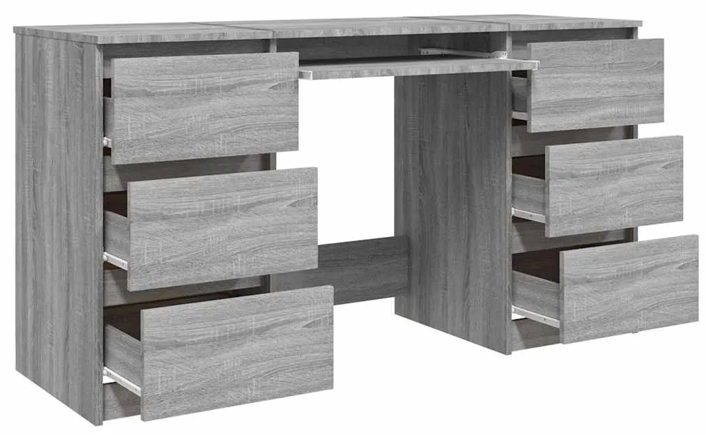 Secretária 140x50x77 cm derivados de madeira sonoma cinza